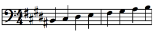 b flat major scale bass clef