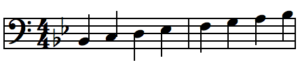 b flat major scale bass clef