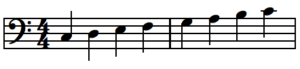 g flat major bass clef