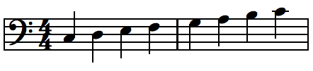 c flat major bass clef
