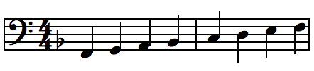 d flat bass clef major scale