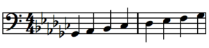 b flat major scale treble and bass clef