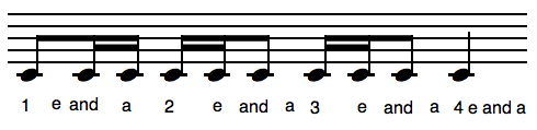 sixteenth note pattern
